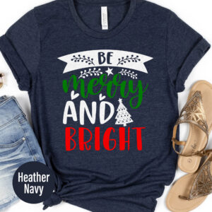 Be Merry Bright Christmas Tee - Festive Holiday Wear