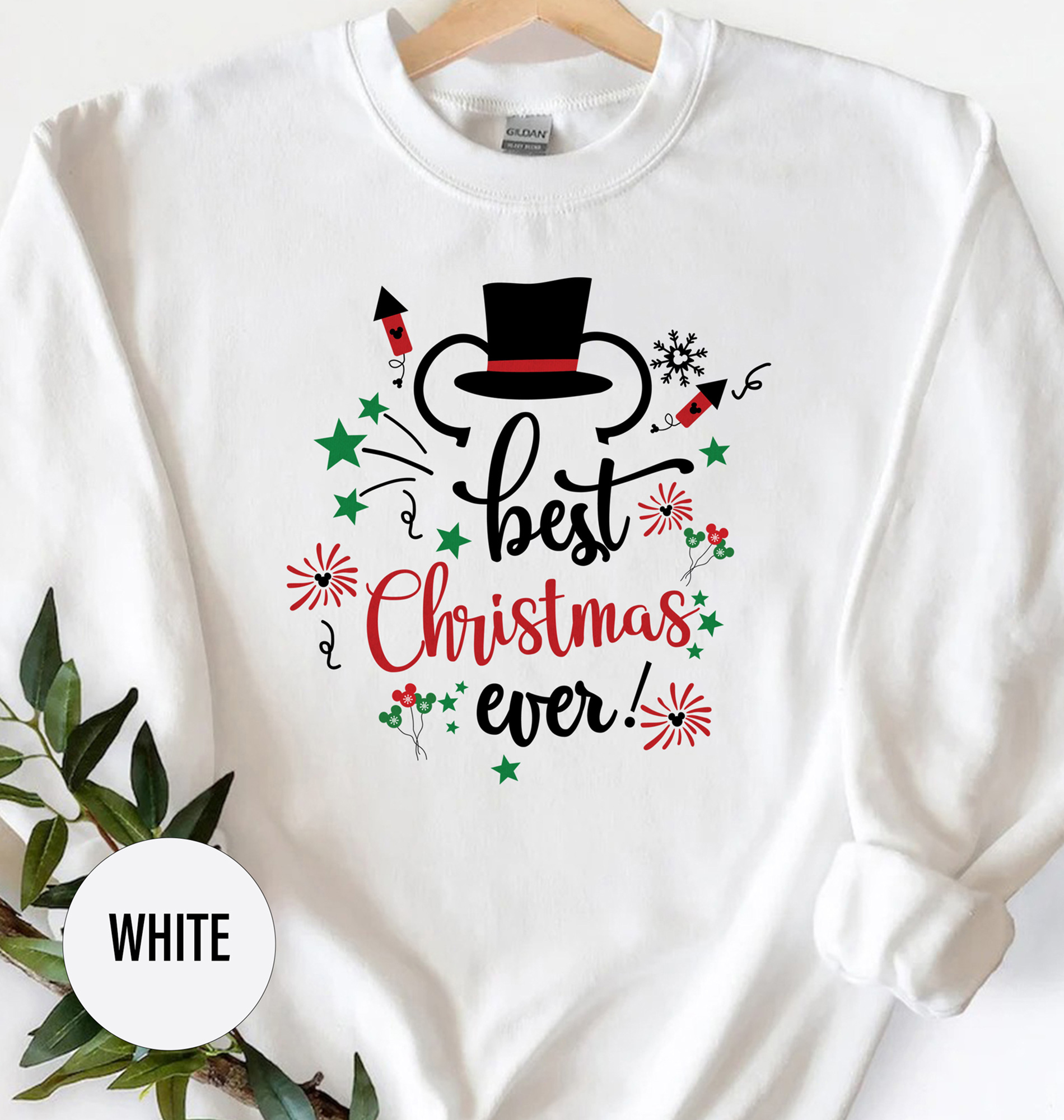 Disney Holiday T-shirt With Christmas Hat - Best Gift