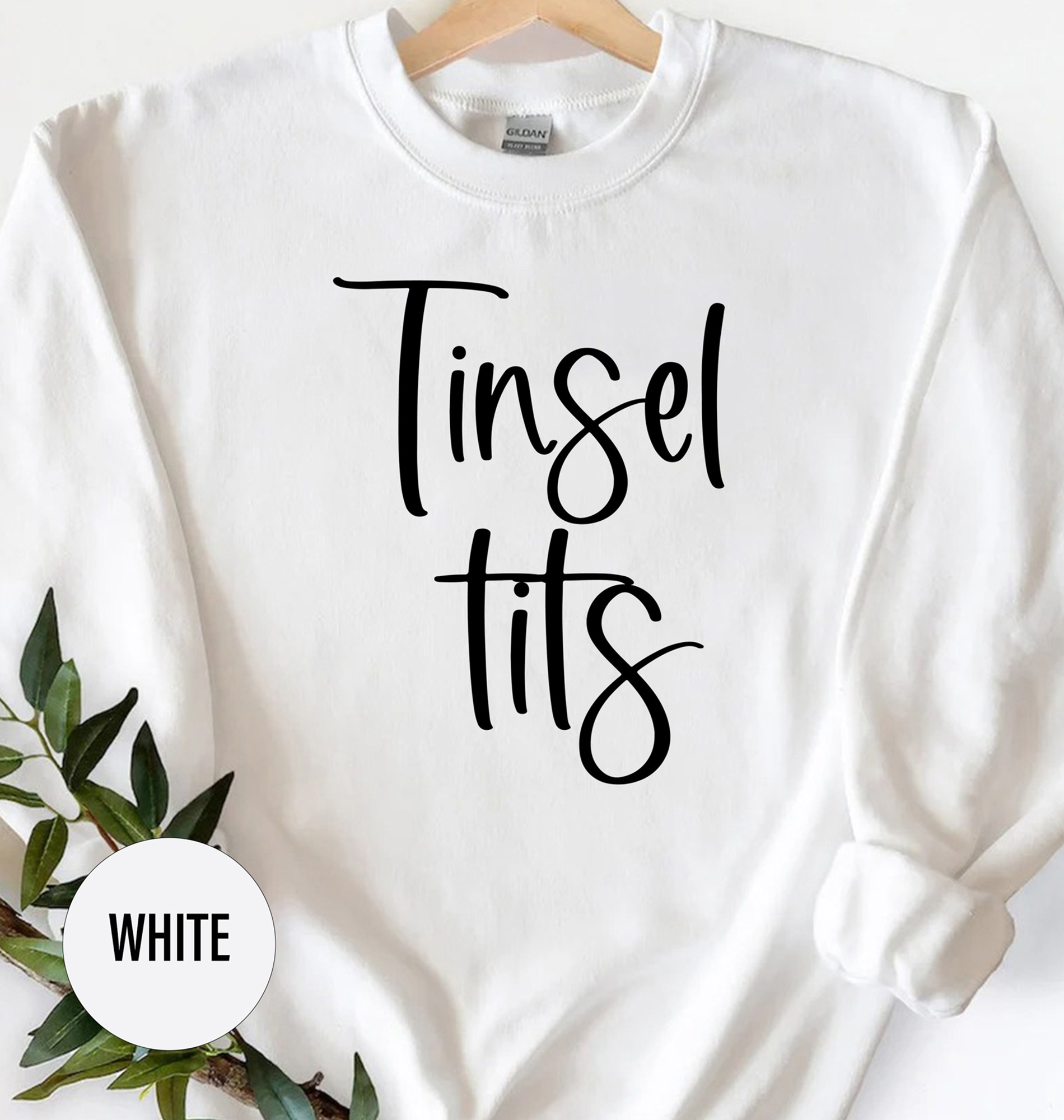 Festive Tinsel Tits Holiday Tee - Christmas Shirt