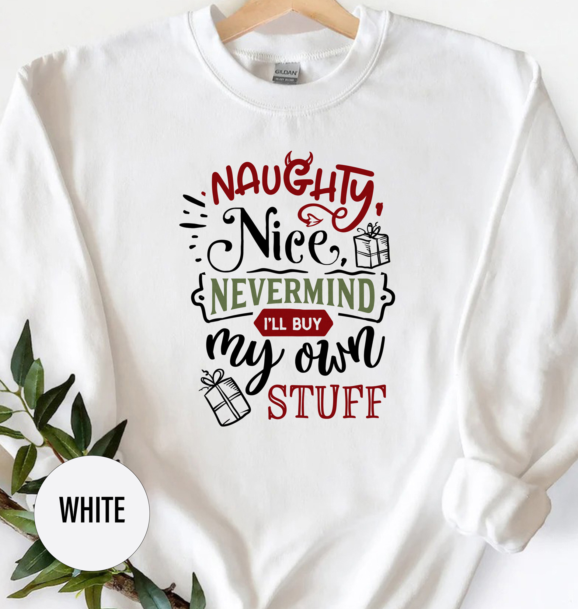 Festive Naughty Nice Nevrmind Xmas Tee