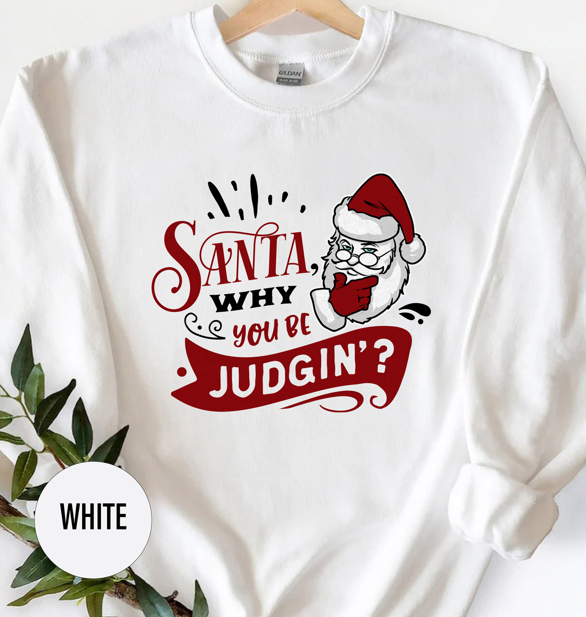 Judgmental Santa Christmas Tee - Holidayshirts.com