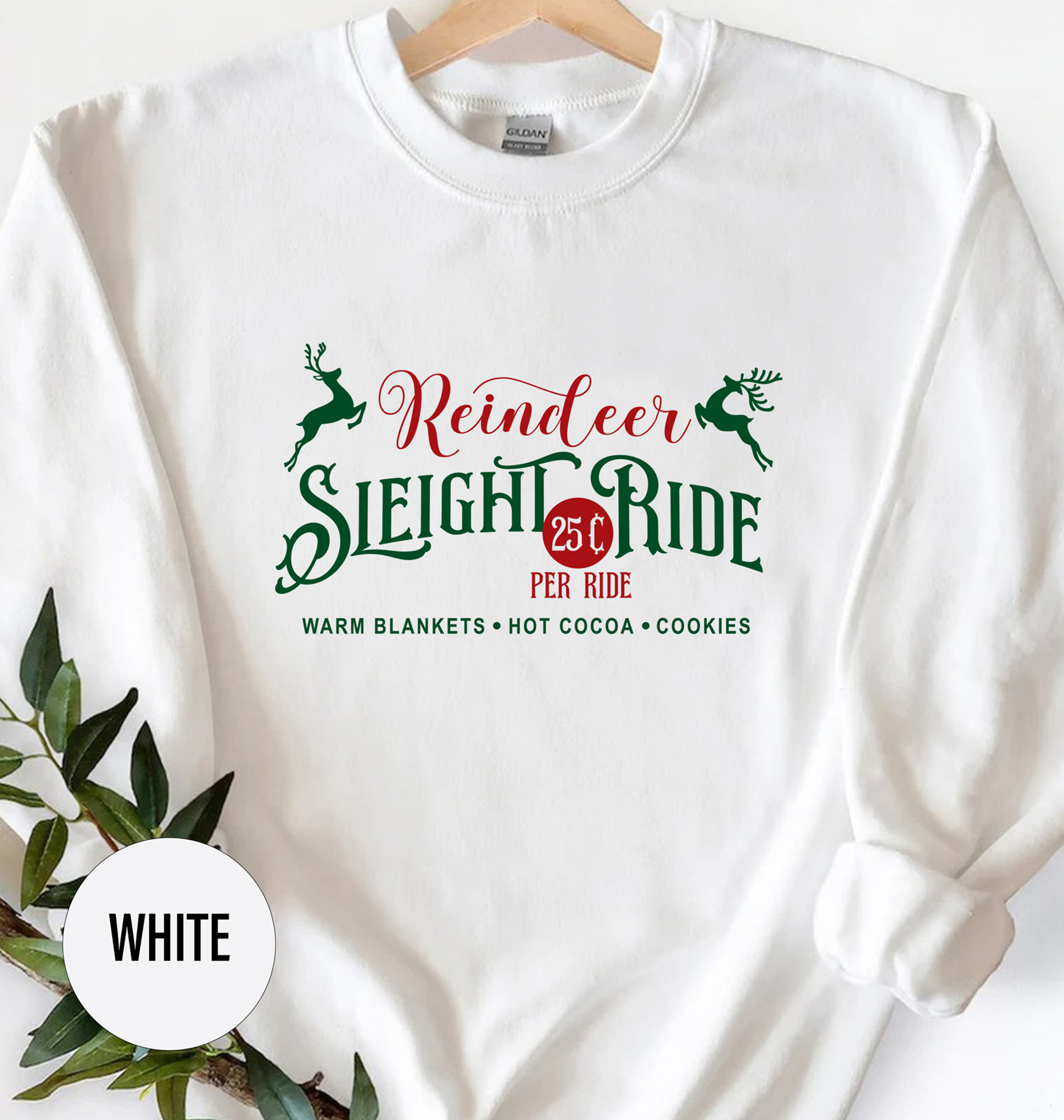 Festive Reindeer Holiday Tee - Christmas Shirt