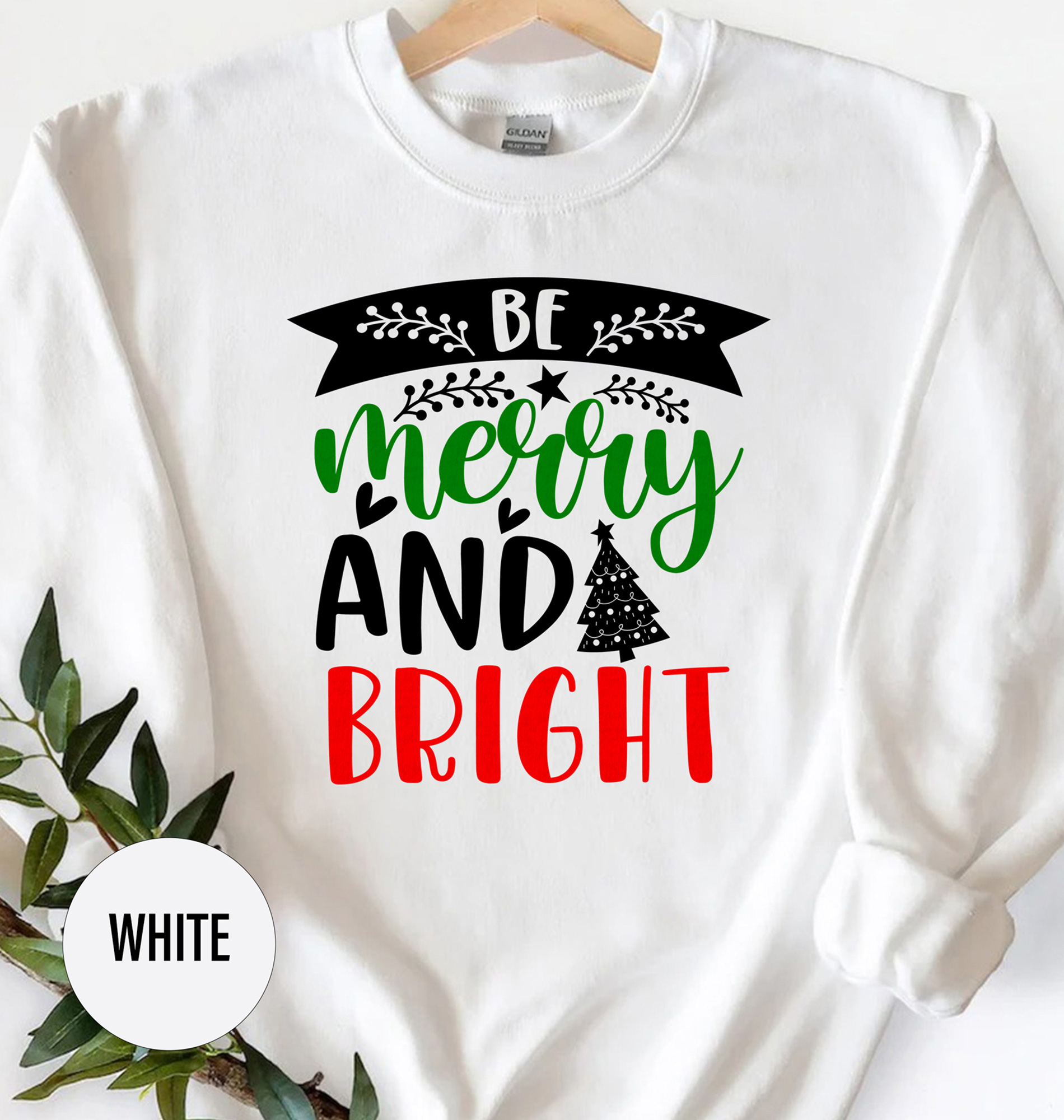 Be Merry Bright Christmas Tee - Festive Holiday Wear