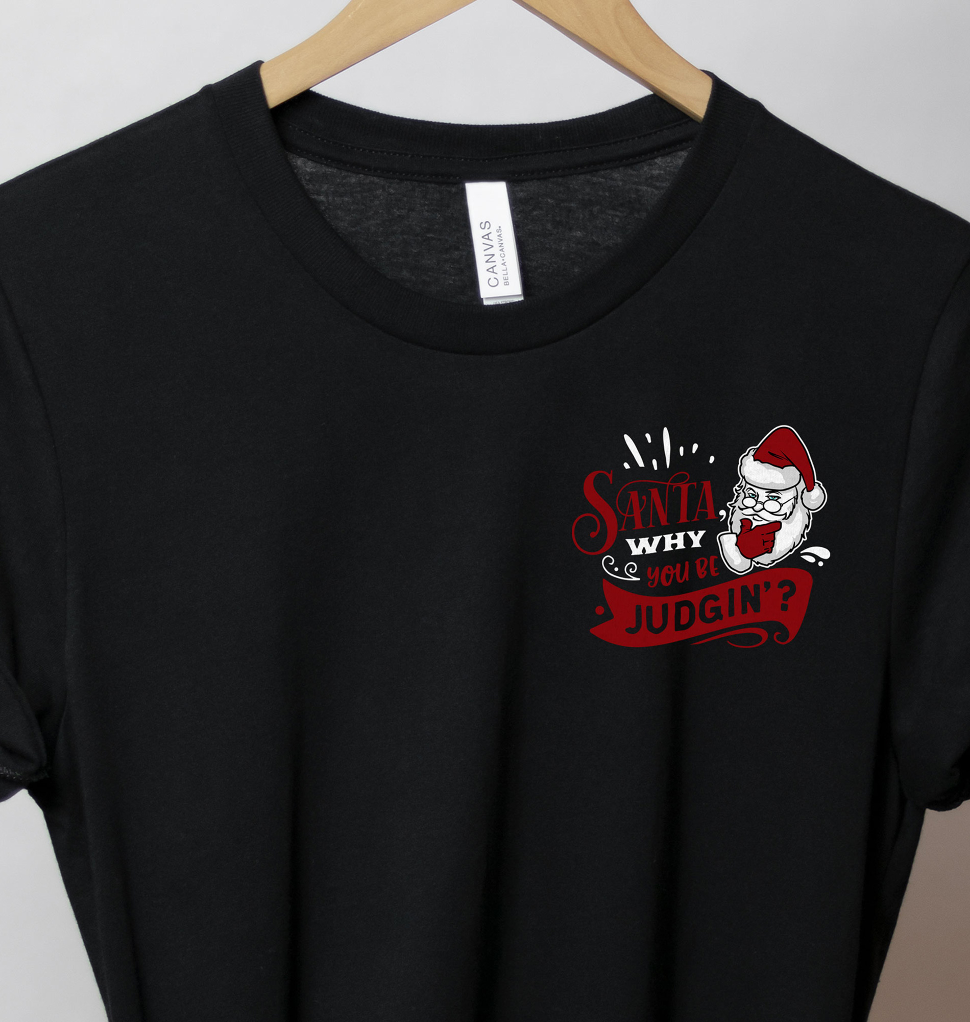 Judgmental Santa Christmas Tee - Holidayshirts.com