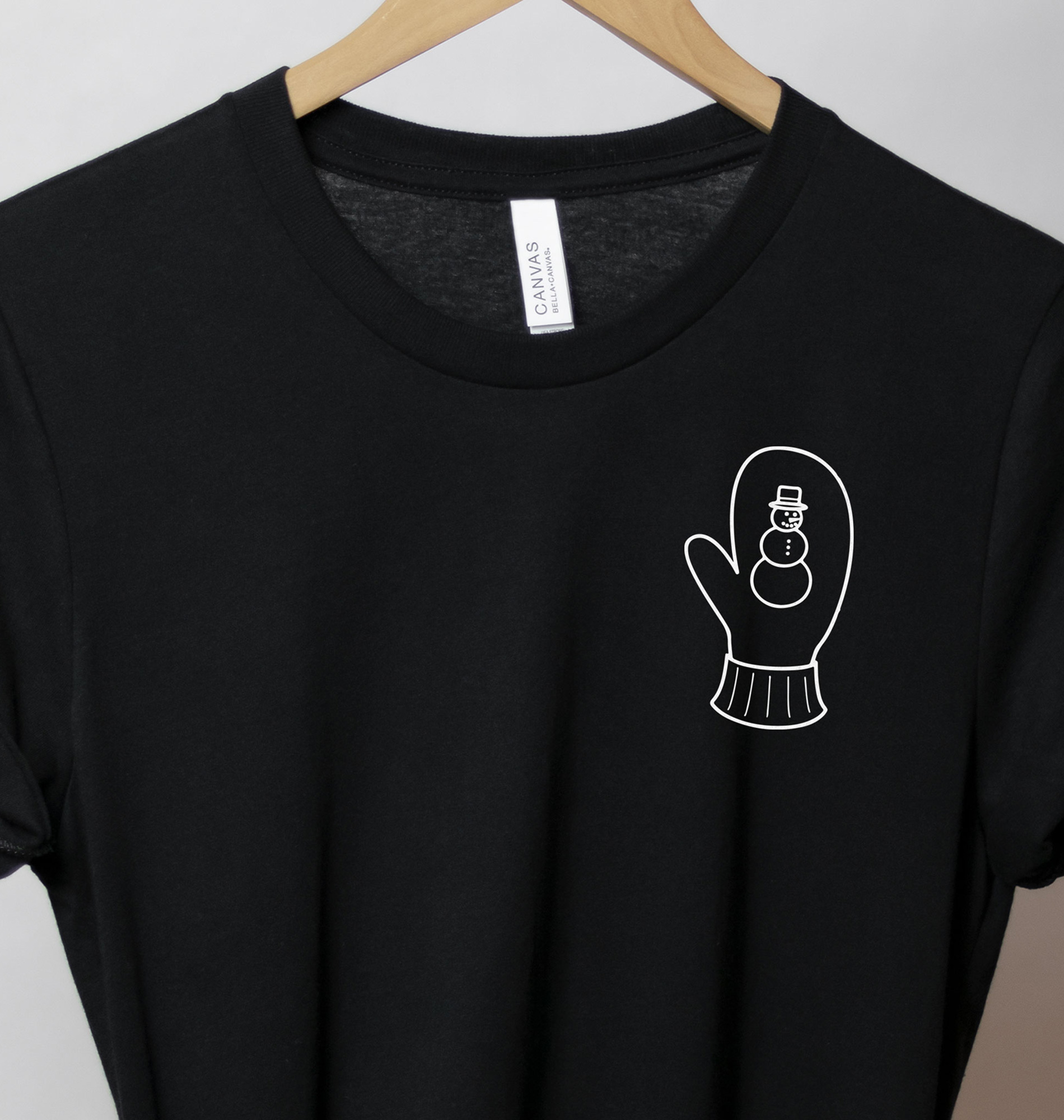 Snowman Mitten Holiday Tee - Christmas Shirt