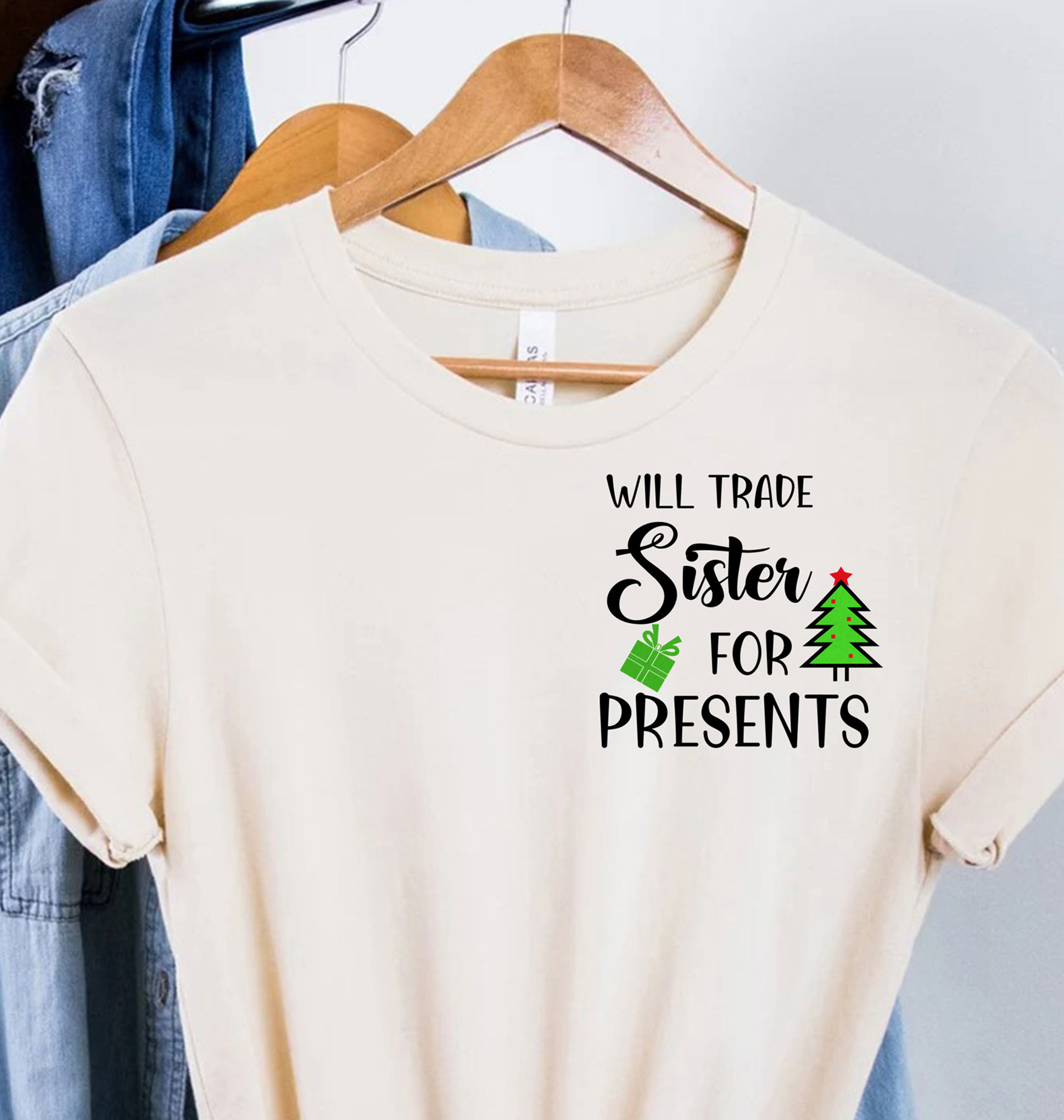 Funny 'trade Sister For Gifts' Christmas Tee