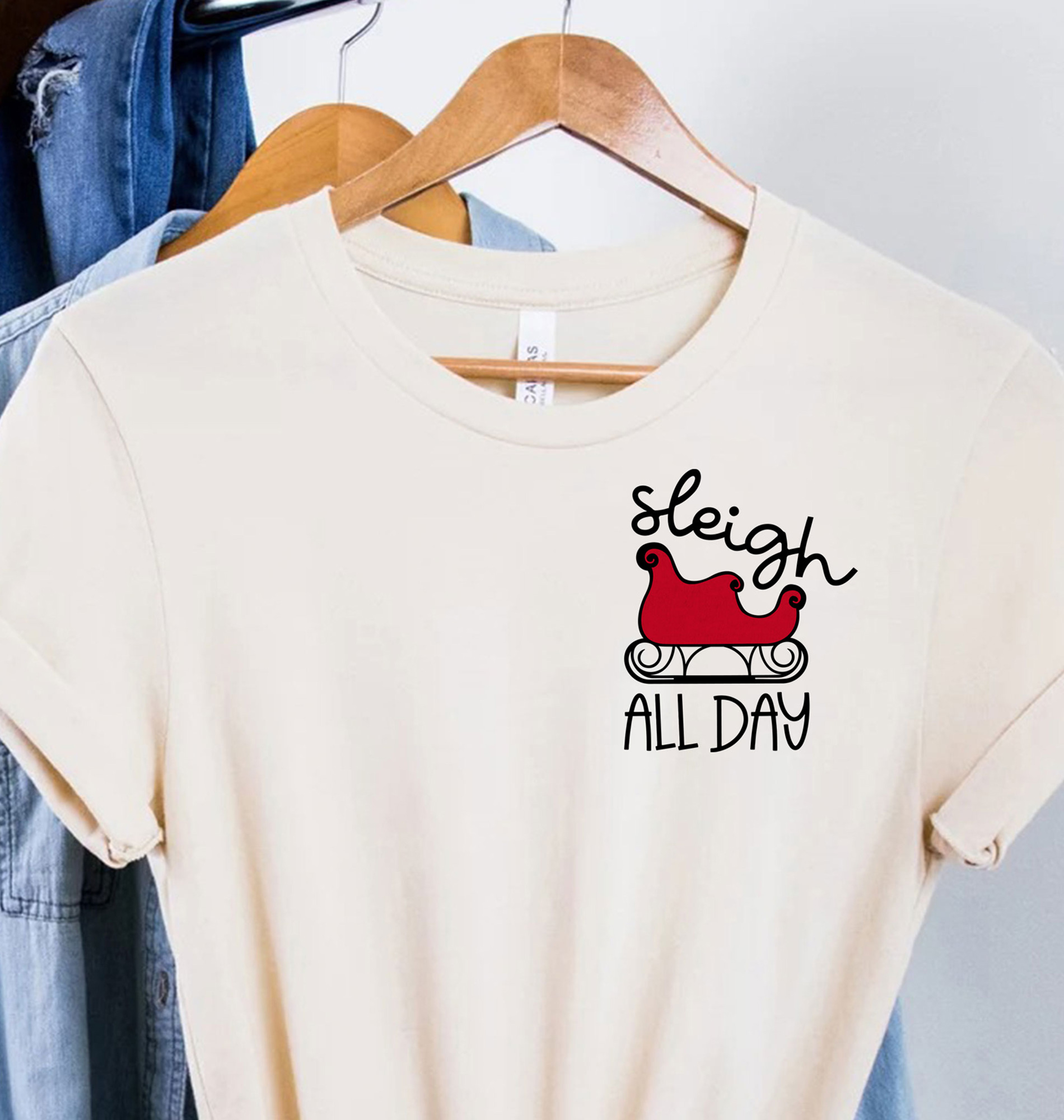 Fun Sleigh Day Holiday Tee - Christmas Shirt