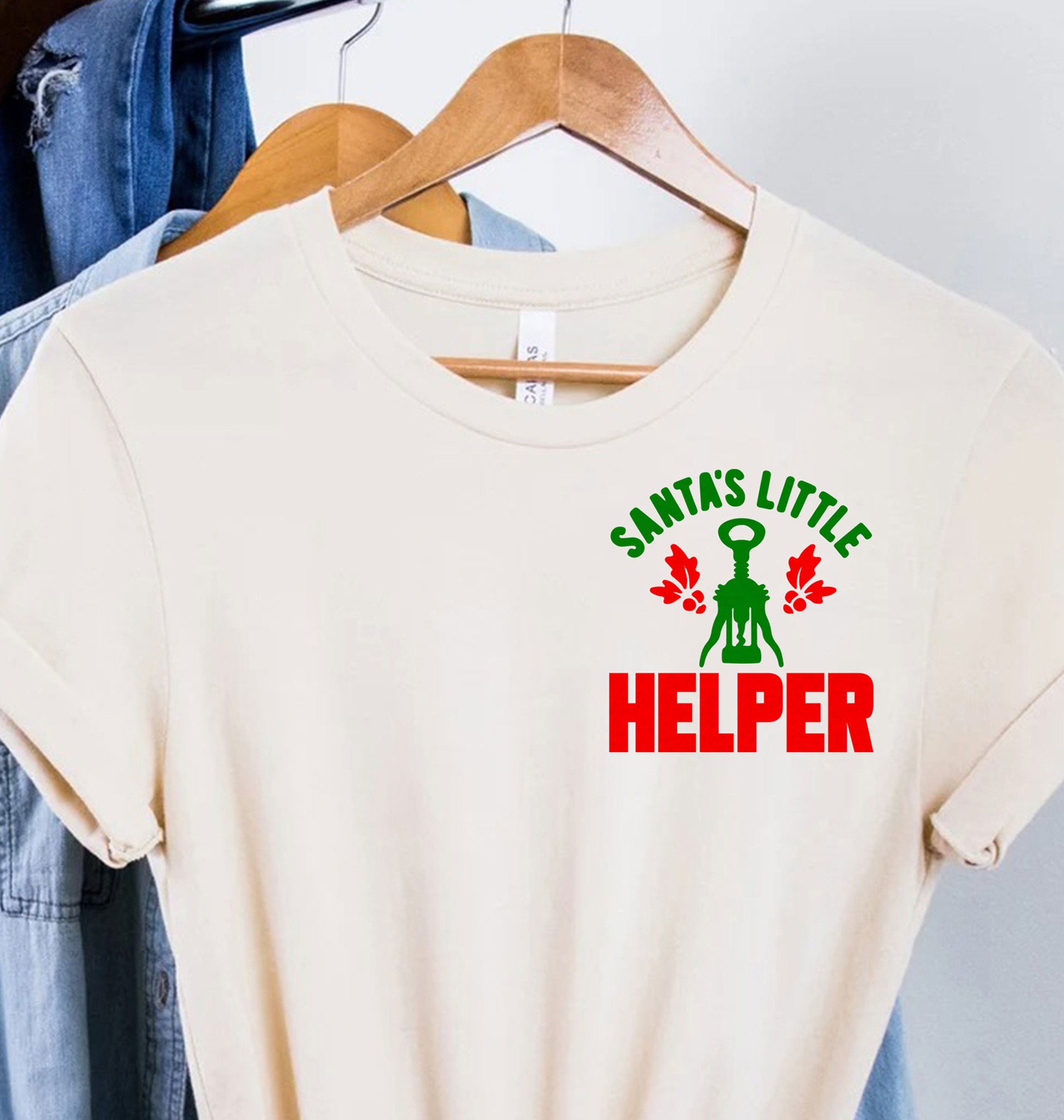 Santa's Holiday Wine Lover Tee - Xmas Tshirt