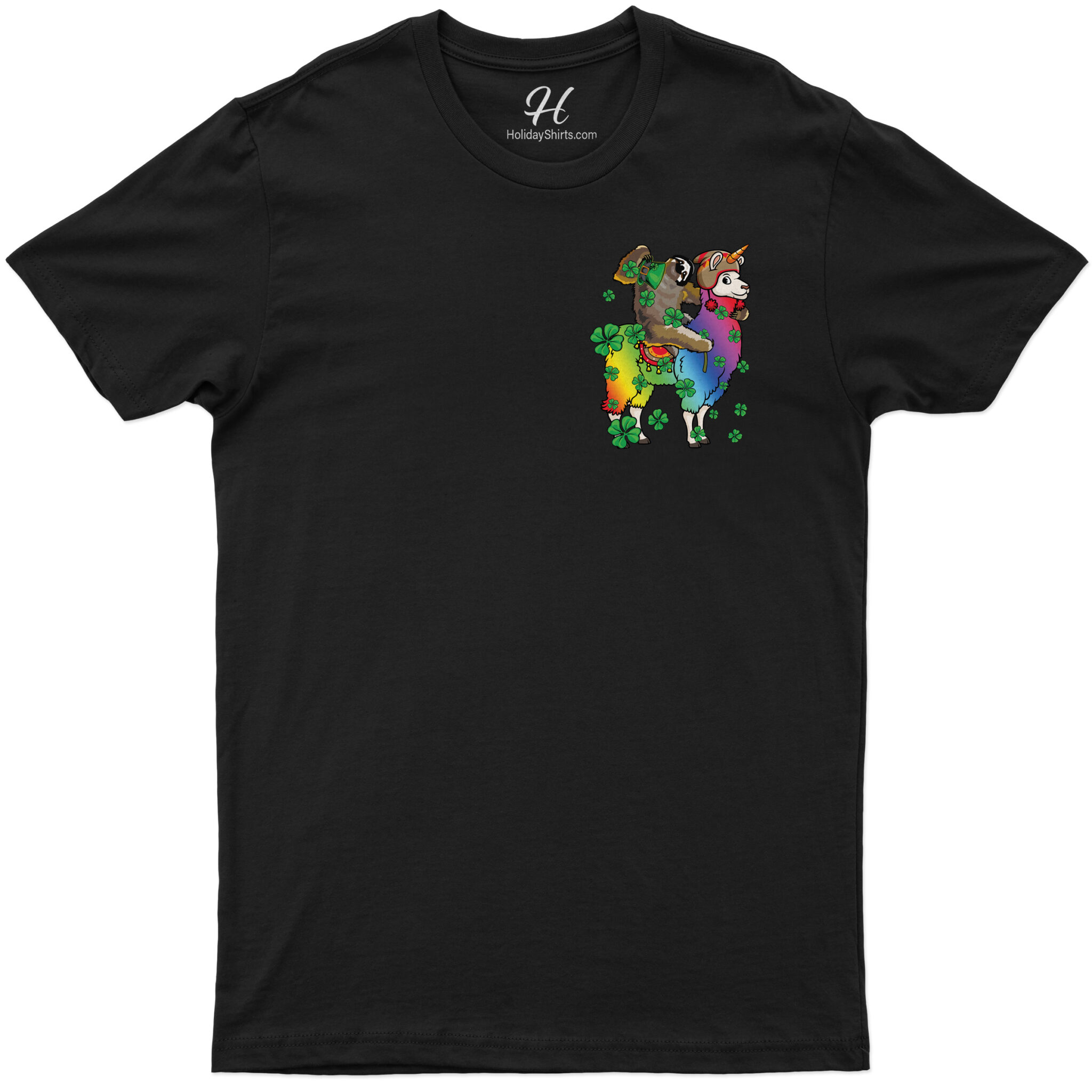 Sloth Riding His Lucky Llama St. Patrick's Day T Shirt