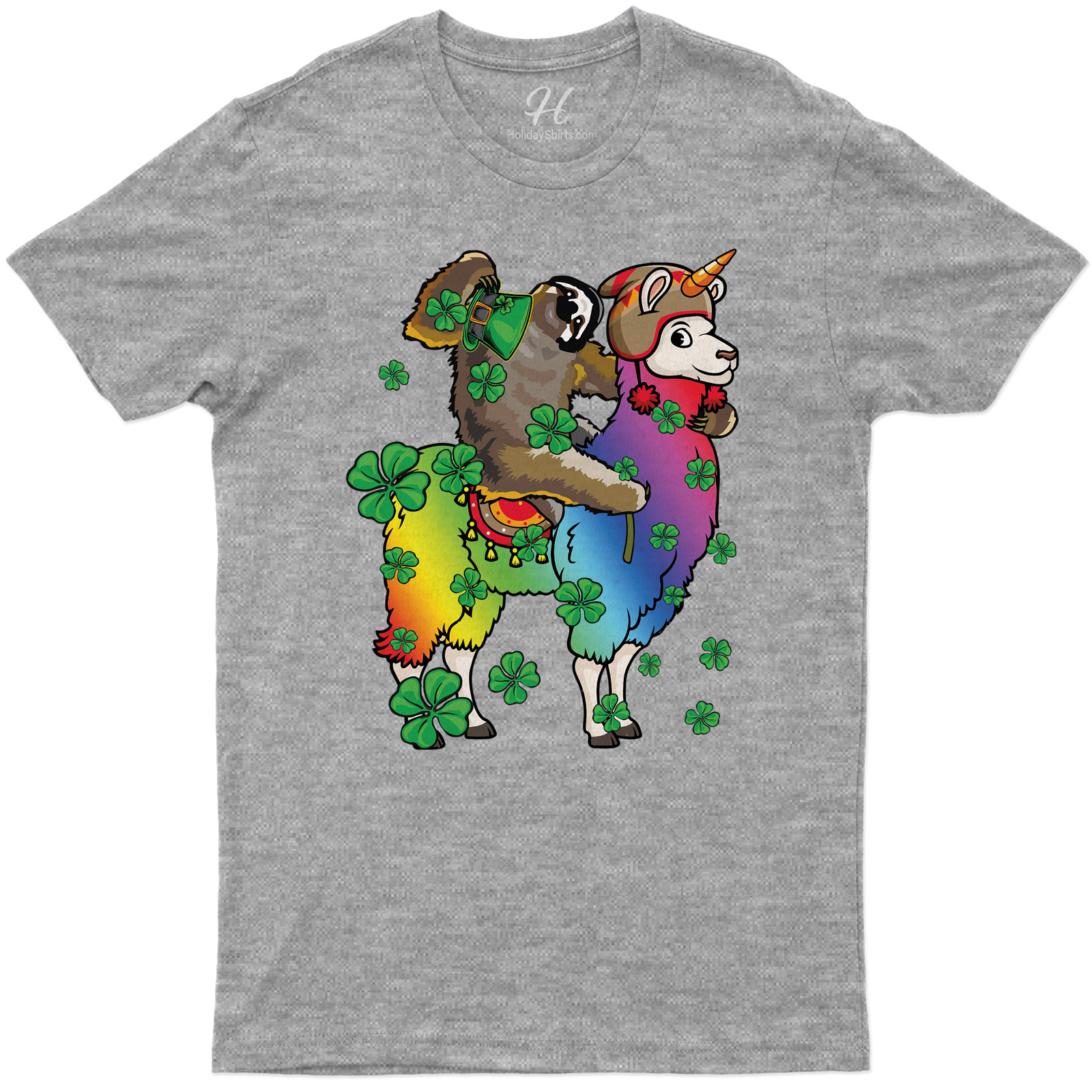 Sloth Riding His Lucky Llama St. Patrick's Day T Shirt