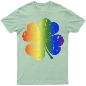 Distressed Rainbow Clover Tee St. Patrick's Day T Shirt
