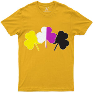 Non-binary Three Leaf Clvoer St. Patrick's Day T Shirt