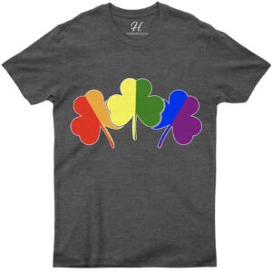 Rainbow Three Leaf Clover St. Patrick's Day T Shirt