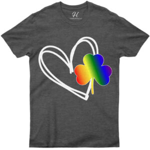 Rainbow Clover And Heart Tee St. Patrick's Day T Shirt