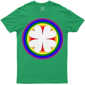 Rainbow Bullseye Clover St. Patrick's Day T Shirt
