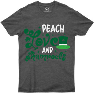 Peach Love And Shamrocks St. Patrick's Day T Shirt