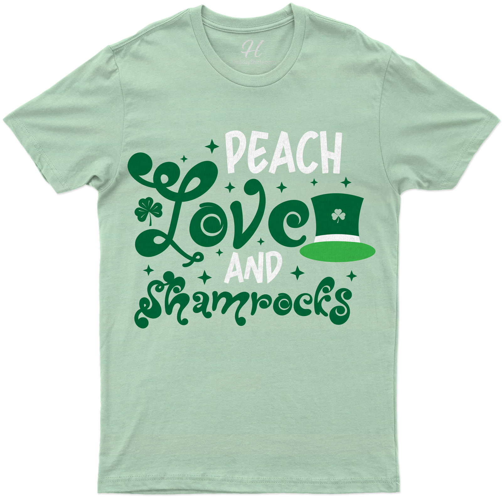 Peach Love And Shamrocks St. Patrick's Day T Shirt