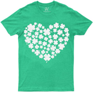 Four Leaf Clover Heart St. Patrick's Day T Shirt