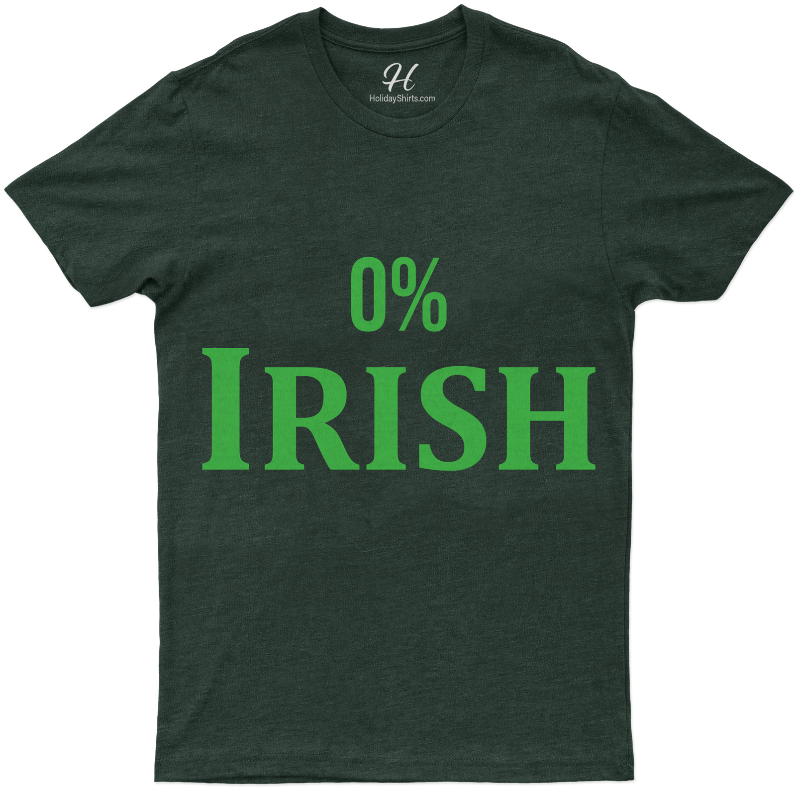Green 0% Irish Funny St. Patrick's Day T-shirt