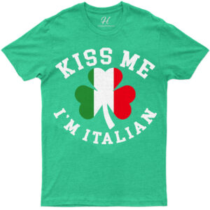 Festive 'kiss Me I'm Italian' Clover Graphic St. Patrick's Day Tee