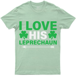 I Love His Leprechaun Couples' St. Patrick's Day Tee Shirt With Shamrock Graphics