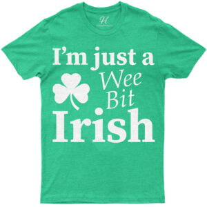Festive St. Patrick's Day Slogan Tee With Clover Graphic