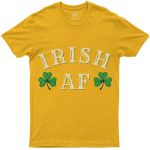 Festive Irish Af Clover Graphic Tee For St. Patrick's Day Celebrations