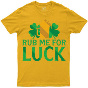 Festive Clover & Beer Mug Graphic 'rub Me For Luck' Holiday Tee