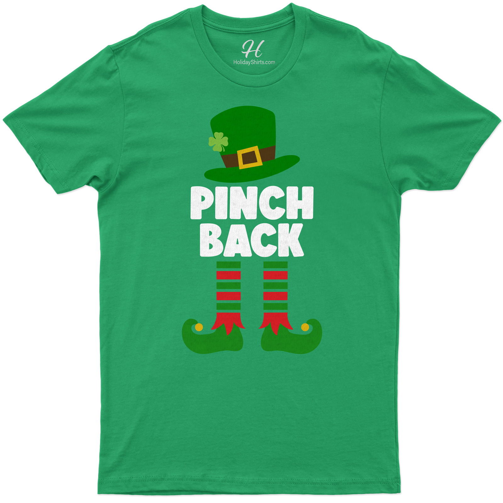Pinch Back Leprechaun Hat And Boots Festive St. Patrick's Day Tee