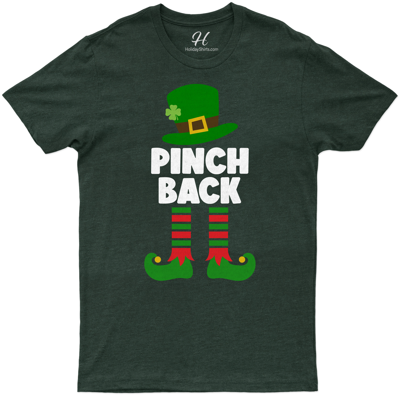 Pinch Back Leprechaun Hat And Boots Festive St. Patrick's Day Tee