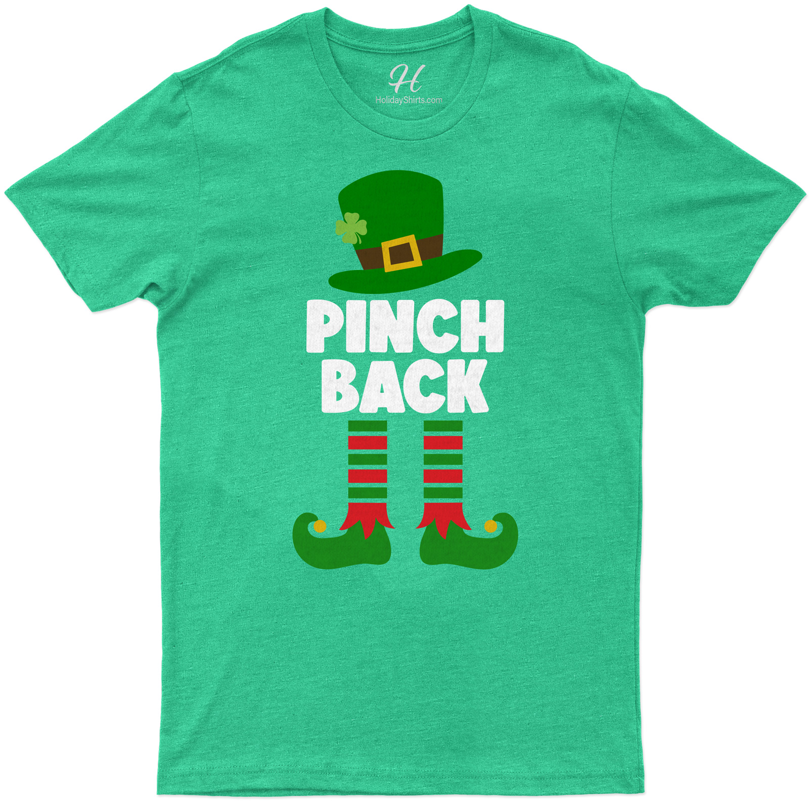 Pinch Back Leprechaun Hat And Boots Festive St. Patrick's Day Tee