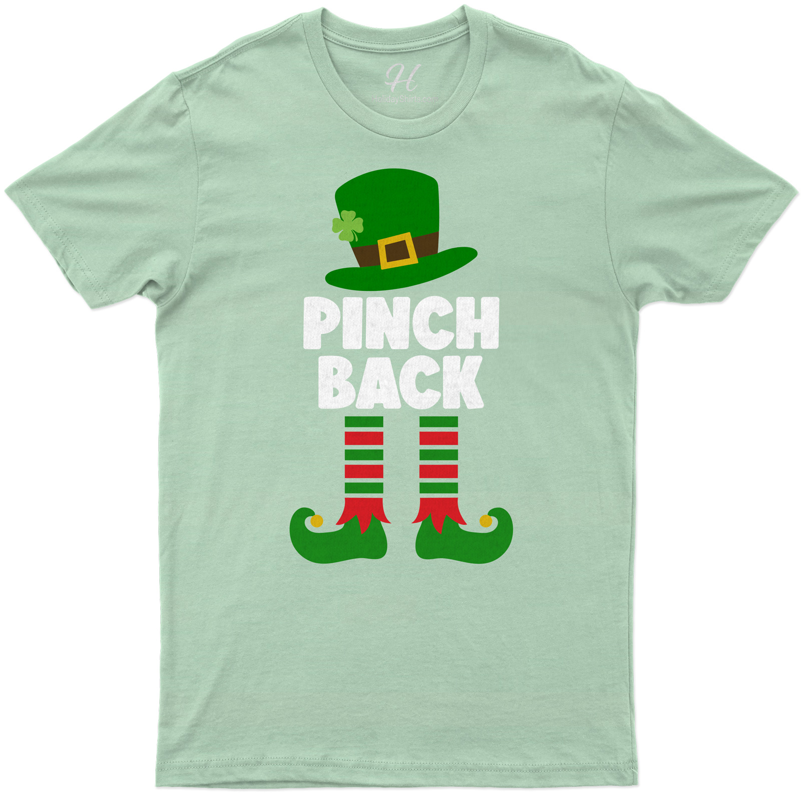 Pinch Back Leprechaun Hat And Boots Festive St. Patrick's Day Tee