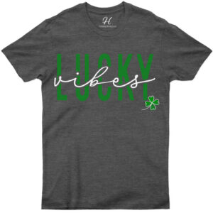 Lucky Vibes Clover Graphic Festive Tee For St. Patrick's Day