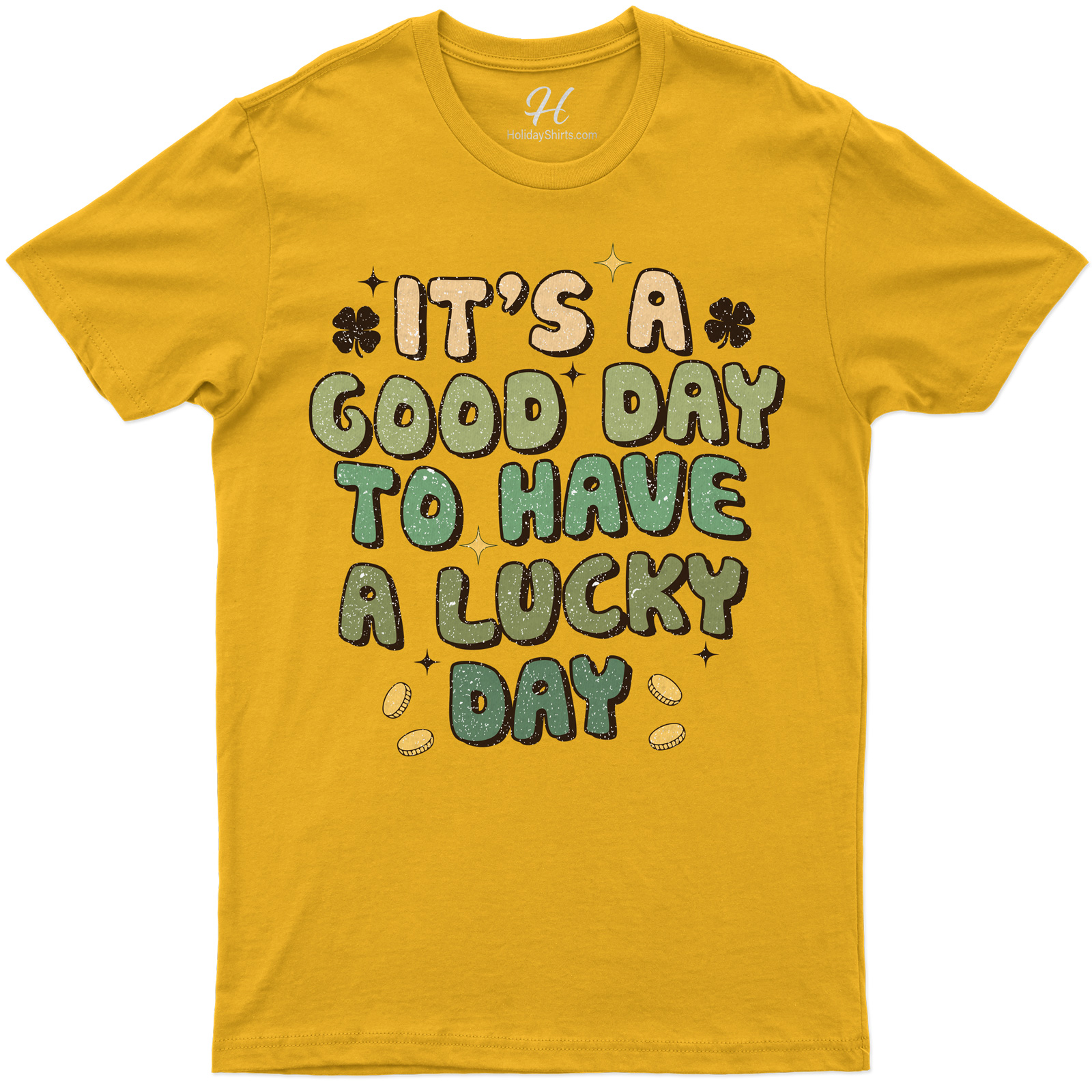 Festive Shamrock Sparkle Tee - 'it's A Good Day To Have A Lucky Day' Holiday Shirt