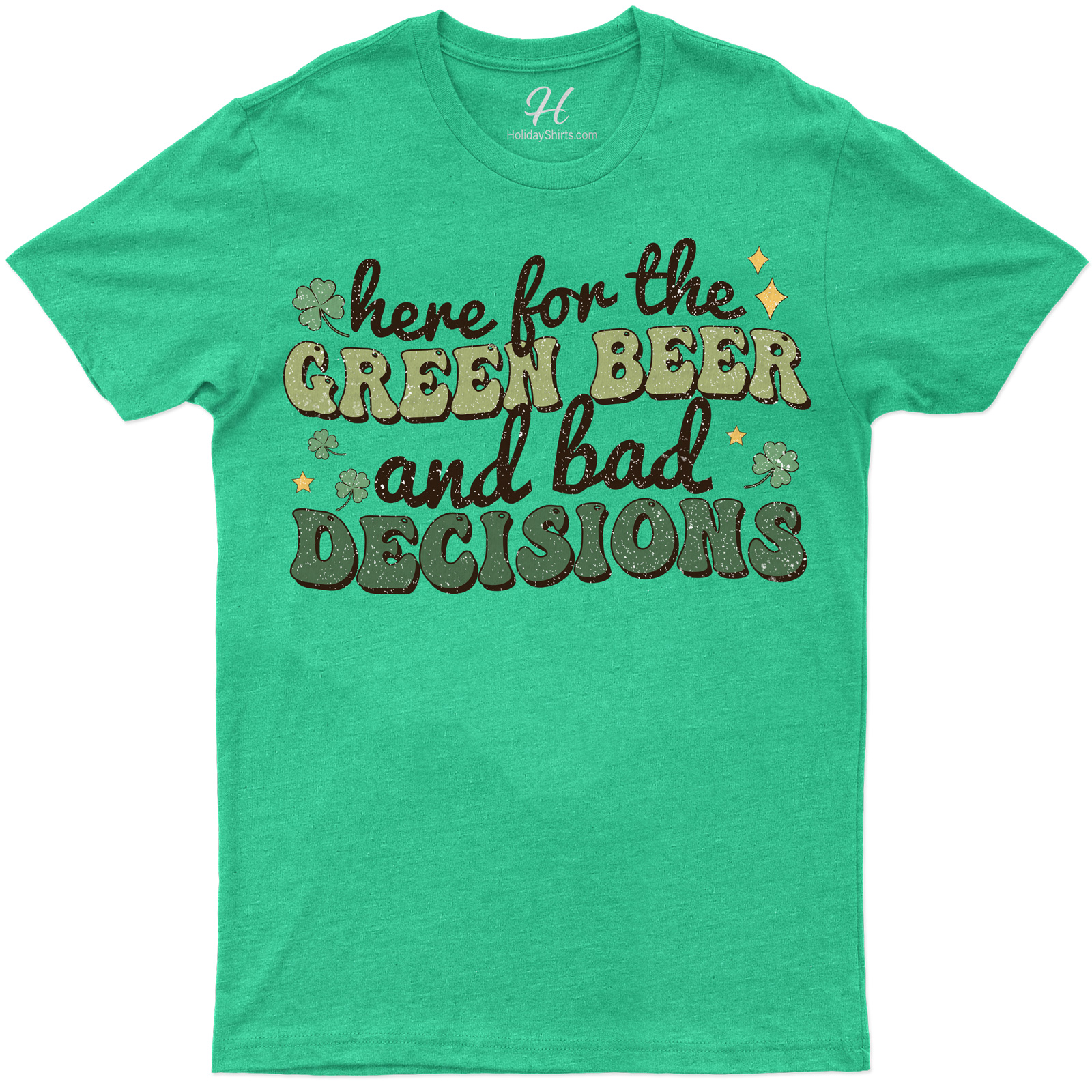 Festive St. Patrick's Day Tee With Humorous Slogan And Clover Accents