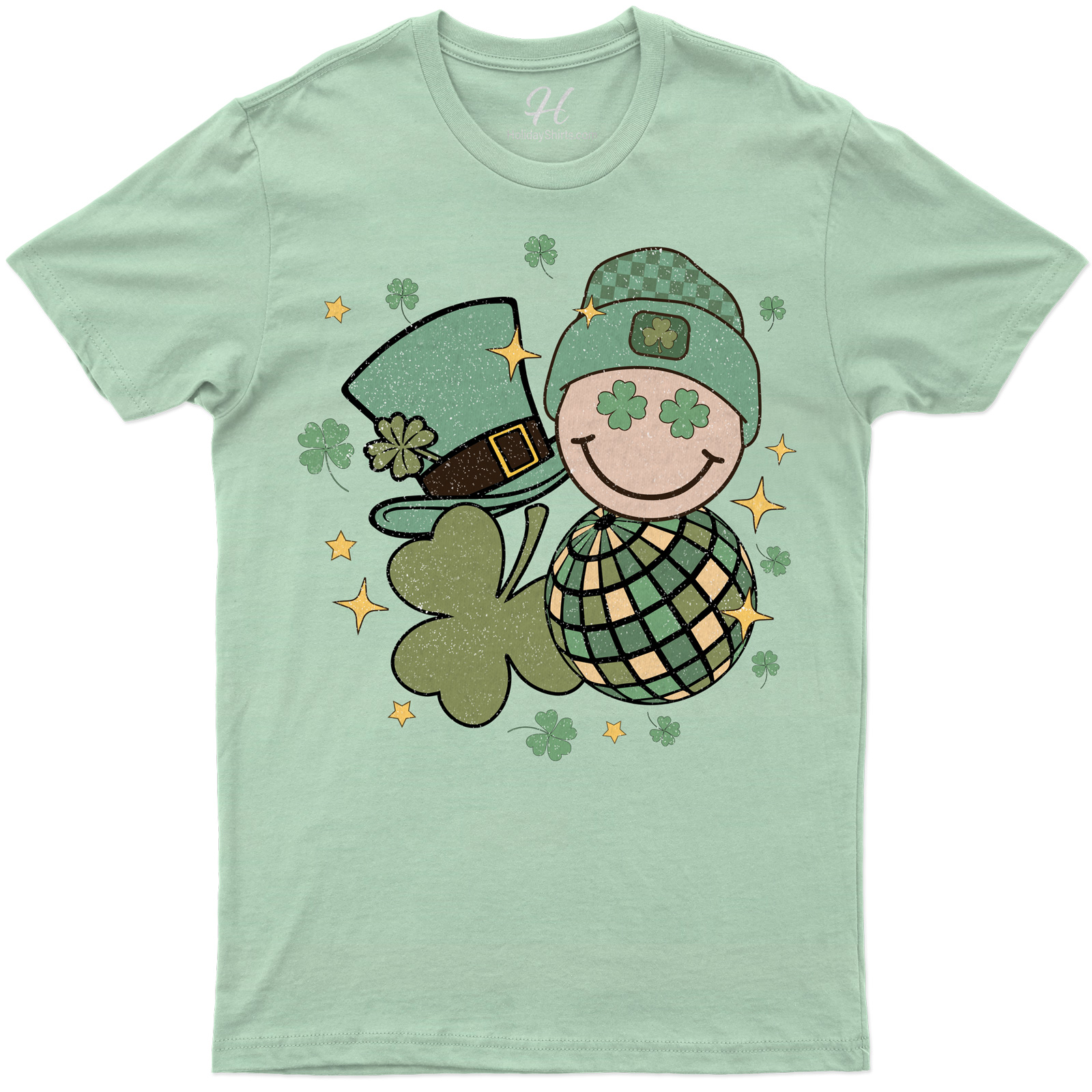 Lucky Charm Smiling Leprechaun Graphic Tee For St. Patrick's Day Celebrations