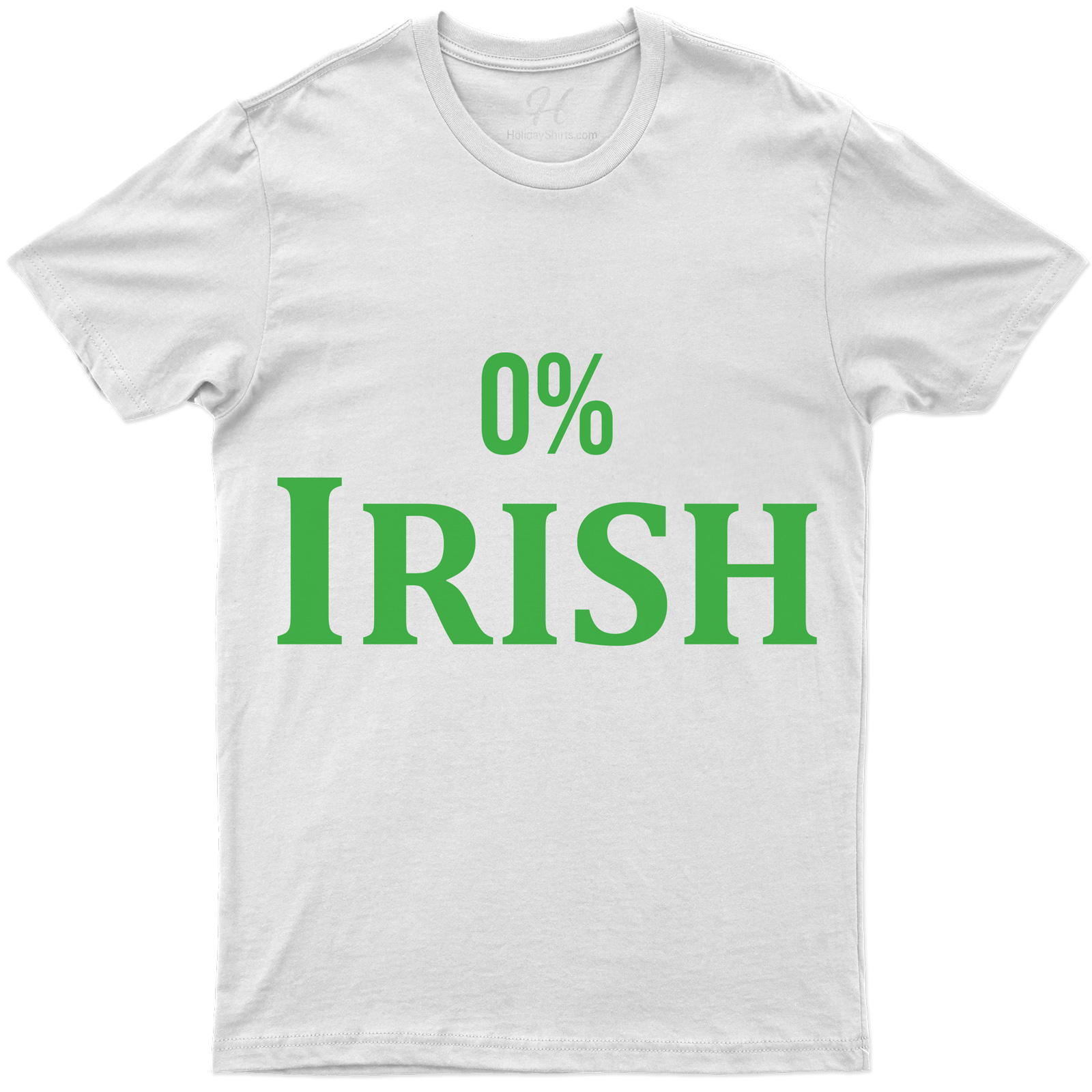 Green 0% Irish Funny St. Patrick's Day T-shirt