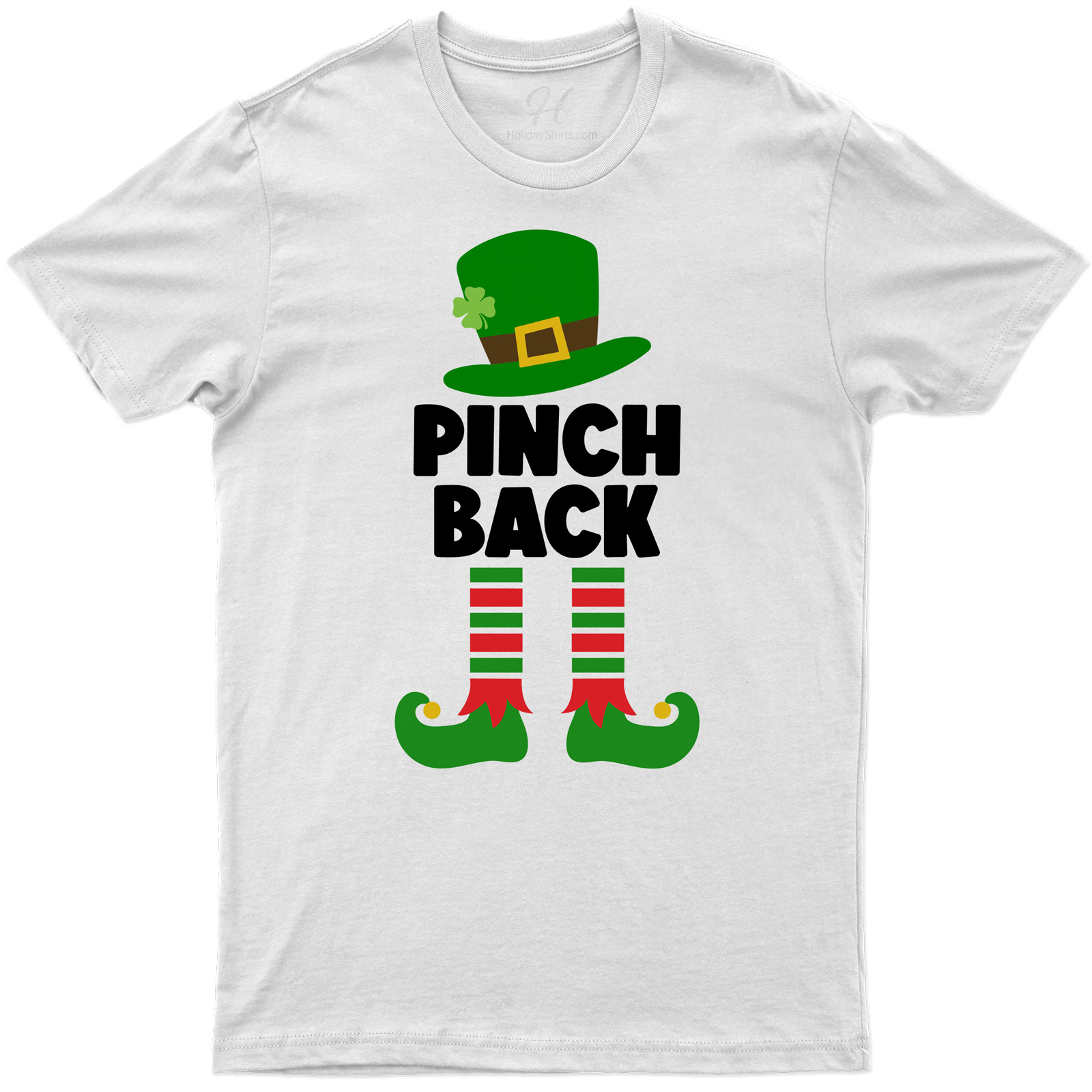 Pinch Back Leprechaun Hat And Boots Festive St. Patrick's Day Tee